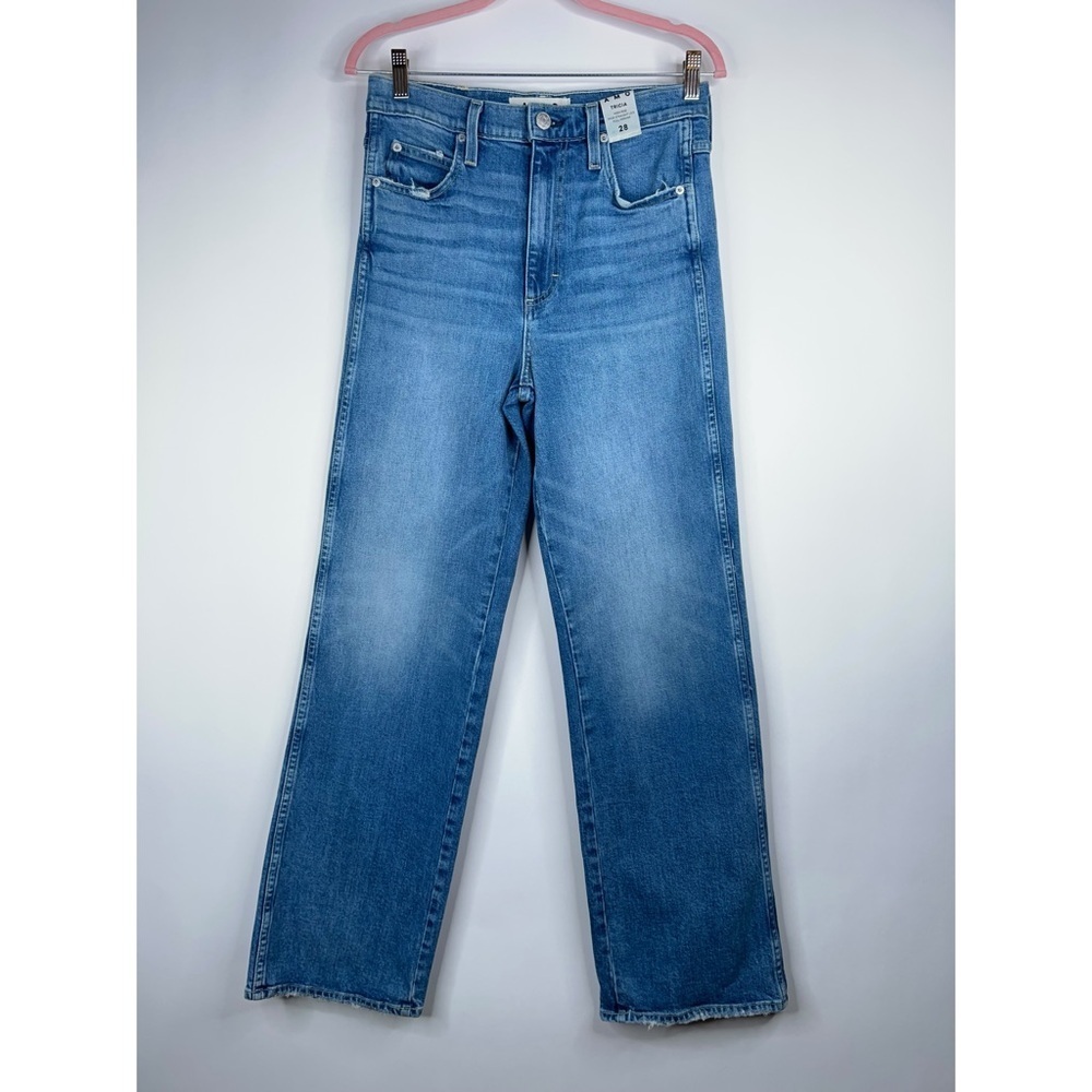 AMO Tricia Wide Straight Leg Denim Jeans High Rise Joyous New Size 28